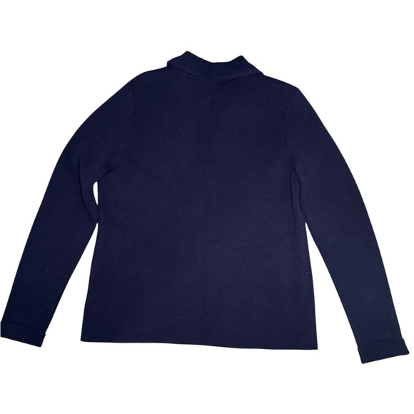 NWT Talbots NavyNautical Preppy Double Breasted Knit Sweater Blazer Large Petite - Picture 2 of 7